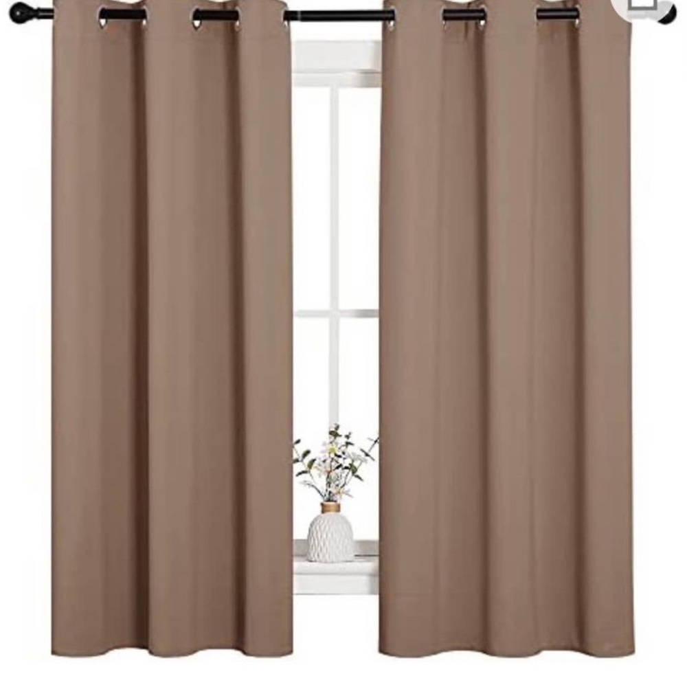Tan black out curtains